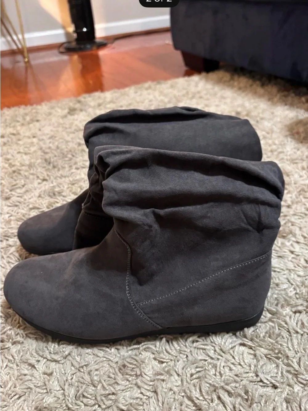 Women's Slouchy Knee-High Boots in Dark Gray